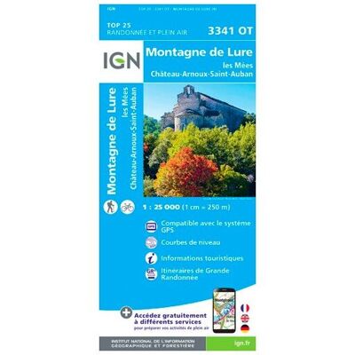 IGN - Montagne De Lure.Les Mées.Château-Arnoux - Carte topographique - Taille unique - Publicité IGN - Montagne De Lure.Les Mées.Château-Arnoux - Carte topographique - Taille unique - Publicité