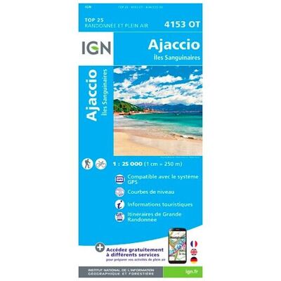 IGN - Ajaccio.Îles Sanguinaires - Carte topographique - Taille unique - Publicité IGN - Ajaccio.Îles Sanguinaires - Carte topographique - Taille unique - Publicité
