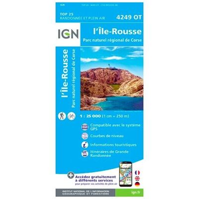 IGN - L'Île Rousse.Pnr De Corse - Carte topographique - Taille unique - Publicité IGN - L'Île Rousse.Pnr De Corse - Carte topographique - Taille unique - Publicité