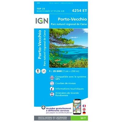 IGN - Porto-Vecchio.Pnr De Corse - Carte topographique - Taille unique - Publicité IGN - Porto-Vecchio.Pnr De Corse - Carte topographique - Taille unique - Publicité