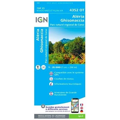 IGN - Aléria.Ghisonaccia.Pnr De Corse - Carte topographique - Taille unique - Publicité IGN - Aléria.Ghisonaccia.Pnr De Corse - Carte topographique - Taille unique - Publicité