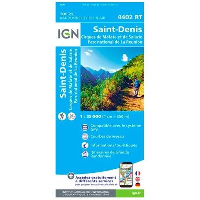 IGN - Saint-Denis (Réunion) - Carte topographique - Taille unique - Publicité IGN - Saint-Denis (Réunion) - Carte topographique - Taille unique - Publicité