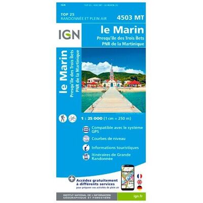 IGN - Le Marin.Presqu'Île Des Trois Îlets.Pnr De Martinique - Carte topographique - Taille unique - Publicité IGN - Le Marin.Presqu'Île Des Trois Îlets.Pnr De Martinique - Carte topographique - Taille unique - Publicité