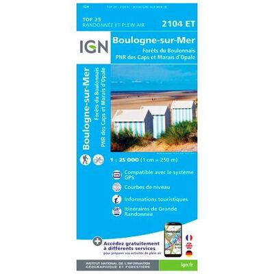 IGN - Boulogne-Sur-Mer / Forêts Du Boulonnais / Pnr Des Caps Et Marais D'Opale - Carte topographique - Taille unique - Publicité IGN - Boulogne-Sur-Mer / Forêts Du Boulonnais / Pnr Des Caps Et Marais D'Opale - Carte topographique - Taille unique - Publicité
