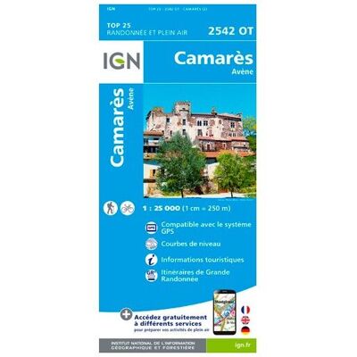 IGN - Camarès / Avène - Carte topographique - Taille unique - Publicité IGN - Camarès / Avène - Carte topographique - Taille unique - Publicité