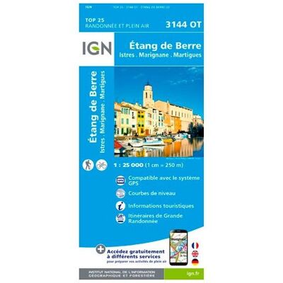 IGN - Etang De Berre / Istres / Marignane / Martigues - Carte topographique - Taille unique - Publicité IGN - Etang De Berre / Istres / Marignane / Martigues - Carte topographique - Taille unique - Publicité