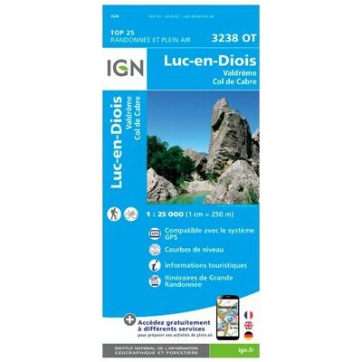 IGN - Luc En Diois. Valdrûme. Col De Cabre - Carte topographique - Taille unique - Publicité IGN - Luc En Diois. Valdrûme. Col De Cabre - Carte topographique - Taille unique - Publicité