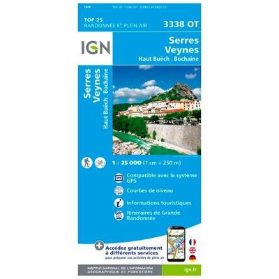 IGN - Serres / Veynes / Haut Buëch / Bochaine - Carte topographique - Taille unique - Publicité IGN - Serres / Veynes / Haut Buëch / Bochaine - Carte topographique - Taille unique - Publicité
