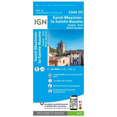 IGN - Saint-Maximin-La-Sainte-Baume / Barjols / Trets / Mont Aurelien - Carte topographique - Taille unique - Publicité IGN - Saint-Maximin-La-Sainte-Baume / Barjols / Trets / Mont Aurelien - Carte topographique - Taille unique - Publicité