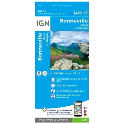 IGN - Bonneville. Cluses. Le Faucigny - Carte topographique - Taille unique - Publicité IGN - Bonneville. Cluses. Le Faucigny - Carte topographique - Taille unique - Publicité