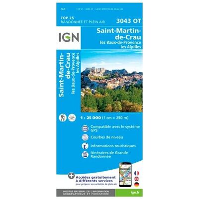 IGN - Saint-Martin De Crau / Fontvieille - Carte topographique - Taille unique - Publicité IGN - Saint-Martin De Crau / Fontvieille - Carte topographique - Taille unique - Publicité