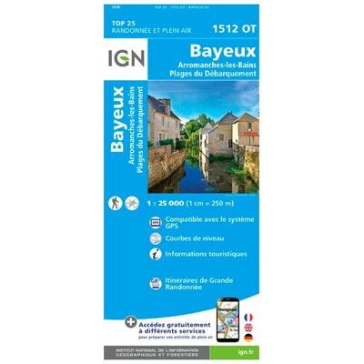 IGN - Bayeux / Arromanches-Les-Bains / Plages Du Débarquement - Carte topographique - Taille unique - Publicité IGN - Bayeux / Arromanches-Les-Bains / Plages Du Débarquement - Carte topographique - Taille unique - Publicité