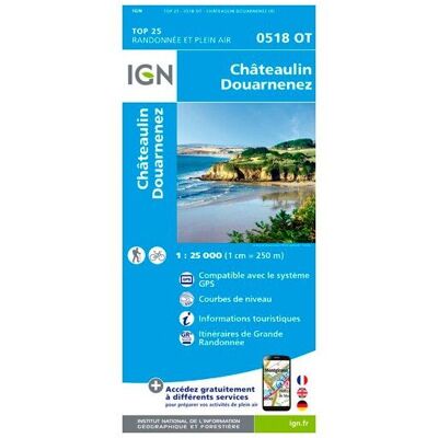 IGN - Châteaulin / Douarnenez - Carte topographique - Taille unique - Publicité IGN - Châteaulin / Douarnenez - Carte topographique - Taille unique - Publicité