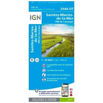 IGN - Saintes-Maries-De-La-Mer / Pnr De Camargue - Carte topographique - Taille unique - Publicité IGN - Saintes-Maries-De-La-Mer / Pnr De Camargue - Carte topographique - Taille unique - Publicité