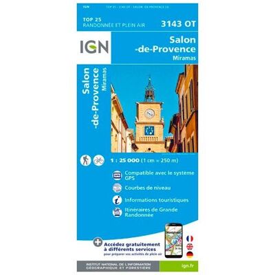 IGN - Salon-De-Provence / Miramas - Carte topographique - Taille unique - Publicité IGN - Salon-De-Provence / Miramas - Carte topographique - Taille unique - Publicité