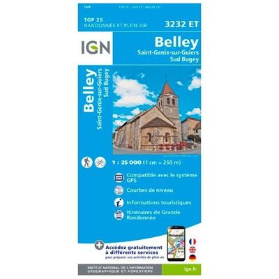 IGN - Belley.Saint--Genix-Sur-Guiers.Sud Bugey - Carte topographique - Taille unique - Publicité IGN - Belley.Saint--Genix-Sur-Guiers.Sud Bugey - Carte topographique - Taille unique - Publicité
