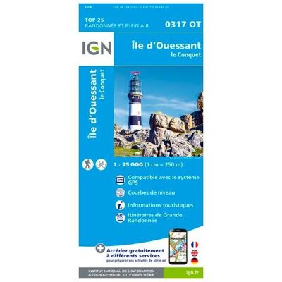 IGN - Ile D'Ouessant / Le Conquet - Carte topographique - Taille unique - Publicité IGN - Ile D'Ouessant / Le Conquet - Carte topographique - Taille unique - Publicité
