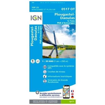 IGN - Plougastel-Daoulas. Le Faou. Pnr D'Armorique - Carte topographique - Taille unique - Publicité IGN - Plougastel-Daoulas. Le Faou. Pnr D'Armorique - Carte topographique - Taille unique - Publicité