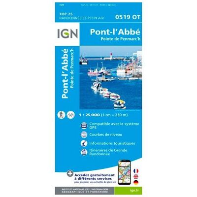 IGN - Pont L'Abbé / Pointe De Penmarc'H - Carte topographique - Taille unique - Publicité IGN - Pont L'Abbé / Pointe De Penmarc'H - Carte topographique - Taille unique - Publicité