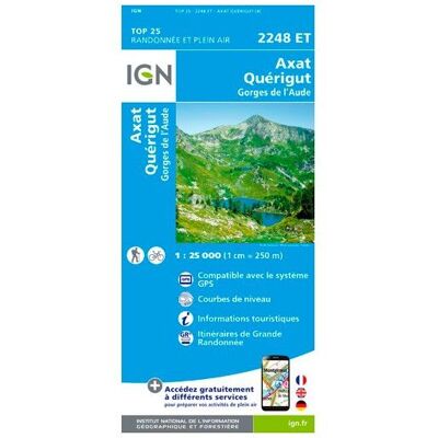 IGN - Axat.Quérigut.Gorges De L'Aude - Carte topographique - Taille unique - Publicité IGN - Axat.Quérigut.Gorges De L'Aude - Carte topographique - Taille unique - Publicité