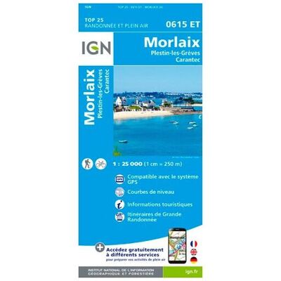 IGN - Morlaix.Plestin-Les-Grèves.Carantec - Carte topographique - Taille unique - Publicité IGN - Morlaix.Plestin-Les-Grèves.Carantec - Carte topographique - Taille unique - Publicité