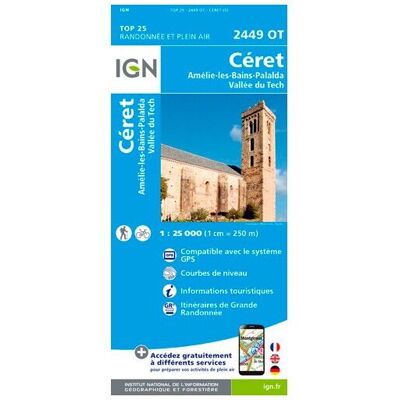 IGN - Céret.Amélie-Les-Bains-Palalda.Vallée Du Tech - Carte topographique - Taille unique - Publicité IGN - Céret.Amélie-Les-Bains-Palalda.Vallée Du Tech - Carte topographique - Taille unique - Publicité