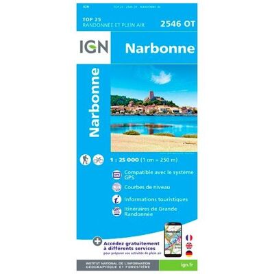 IGN - Narbonne - Carte topographique - Taille unique - Publicité IGN - Narbonne - Carte topographique - Taille unique - Publicité