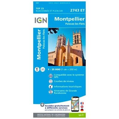 IGN - Montpellier.Palavas-Les Flots - Carte topographique - Taille unique - Publicité IGN - Montpellier.Palavas-Les Flots - Carte topographique - Taille unique - Publicité