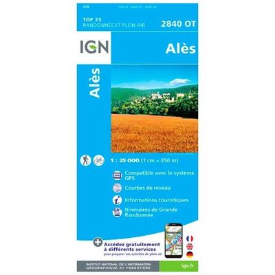 IGN - Alès - Carte topographique - Taille unique - Publicité IGN - Alès - Carte topographique - Taille unique - Publicité