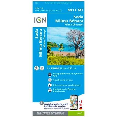 IGN - Ile De Mayotte Sada - Carte topographique - Taille unique - Publicité IGN - Ile De Mayotte Sada - Carte topographique - Taille unique - Publicité