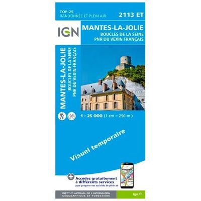 IGN - Mantes-La-Jolie / Boucles De La Seine / Pnr Du Vexin Français - Carte topographique - Taille unique - Publicité IGN - Mantes-La-Jolie / Boucles De La Seine / Pnr Du Vexin Français - Carte topographique - Taille unique - Publicité