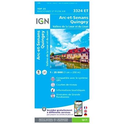 IGN - Arc-Et-Senans.Quingey-Vallées De La Loue Et Du Lison - Carte topographique - Taille unique - Publicité IGN - Arc-Et-Senans.Quingey-Vallées De La Loue Et Du Lison - Carte topographique - Taille unique - Publicité