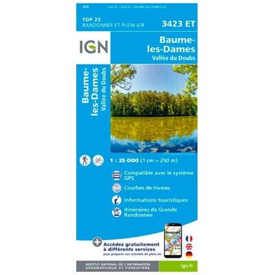 IGN - Baume-Les-Dames-Vallée Du Doubs - Carte topographique - Taille unique - Publicité IGN - Baume-Les-Dames-Vallée Du Doubs - Carte topographique - Taille unique - Publicité