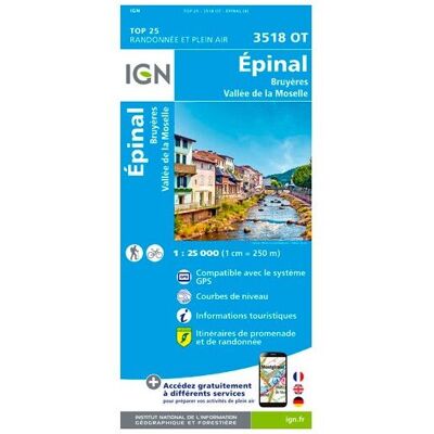 IGN - Épinal.Bruyères.Vallée De La Moselle - Carte topographique - Taille unique - Publicité IGN - Épinal.Bruyères.Vallée De La Moselle - Carte topographique - Taille unique - Publicité
