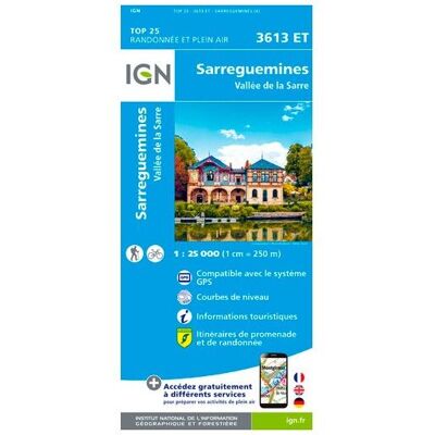IGN - Sarreguemines-Vallée De La Sarre - Carte topographique - Taille unique - Publicité IGN - Sarreguemines-Vallée De La Sarre - Carte topographique - Taille unique - Publicité