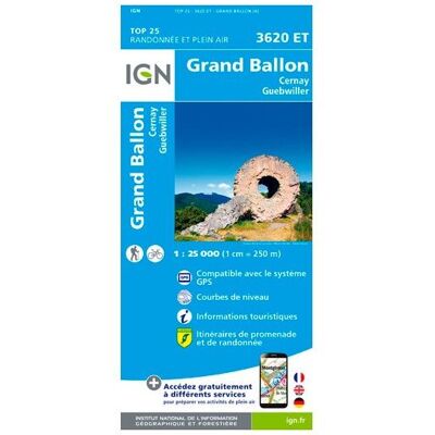 IGN - Le Grand Ballon.Cernay.Guebwiller - Carte topographique - Taille unique - Publicité IGN - Le Grand Ballon.Cernay.Guebwiller - Carte topographique - Taille unique - Publicité