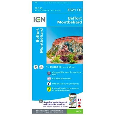 IGN - Belfort-Montbéliard - Carte topographique - Taille unique - Publicité IGN - Belfort-Montbéliard - Carte topographique - Taille unique - Publicité