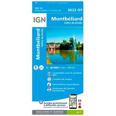 IGN - Montbéliard-Vallée Du Doubs - Carte topographique - Taille unique - Publicité IGN - Montbéliard-Vallée Du Doubs - Carte topographique - Taille unique - Publicité