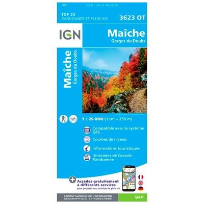 IGN - Maîche-Gorges Du Doubs - Carte topographique - Taille unique - Publicité IGN - Maîche-Gorges Du Doubs - Carte topographique - Taille unique - Publicité
