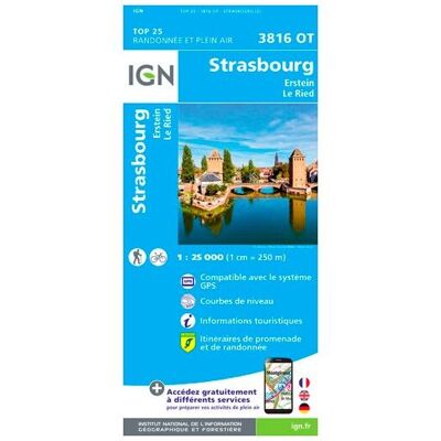 IGN - Strasbourg.Erstein.Le Ried - Carte topographique - Taille unique - Publicité IGN - Strasbourg.Erstein.Le Ried - Carte topographique - Taille unique - Publicité