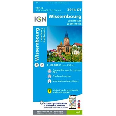 IGN - Wissembourg.Lauterbourg-Soufflenheim - Carte topographique - Taille unique - Publicité IGN - Wissembourg.Lauterbourg-Soufflenheim - Carte topographique - Taille unique - Publicité