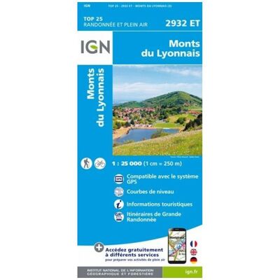 IGN - Monts Du Lyonnais - Carte topographique - Taille unique - Publicité IGN - Monts Du Lyonnais - Carte topographique - Taille unique - Publicité