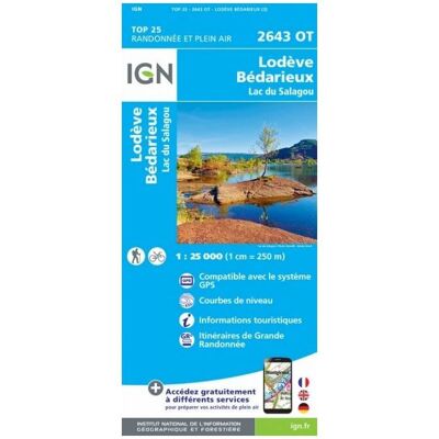 IGN - Lodève / Bédarieux-Lac De Salagou - Carte topographique - Taille unique - Publicité IGN - Lodève / Bédarieux-Lac De Salagou - Carte topographique - Taille unique - Publicité