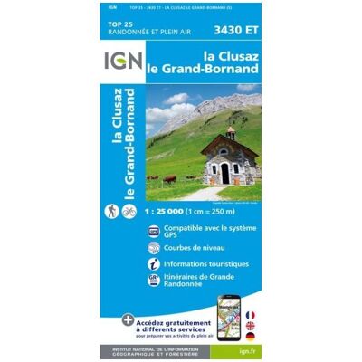 IGN - La Clusaz / Grand-Bornand - Carte topographique - Taille unique - Publicité IGN - La Clusaz / Grand-Bornand - Carte topographique - Taille unique - Publicité