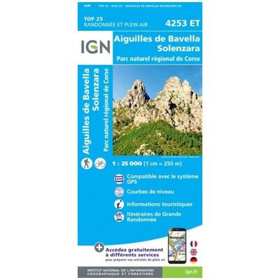IGN - Aiguilles de Bavella - Carte topographique - Taille unique - Publicité IGN - Aiguilles de Bavella - Carte topographique - Taille unique - Publicité