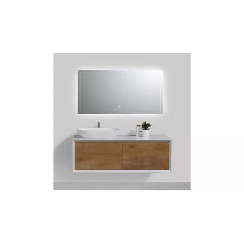 meubles moss Meuble de salle de bain simple vasque en bois - Fiona 120cm