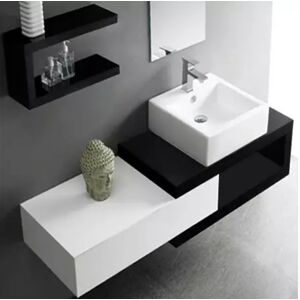 meubles moss Meuble de salle de bain simple vasque bicolore - Carmen 150cm