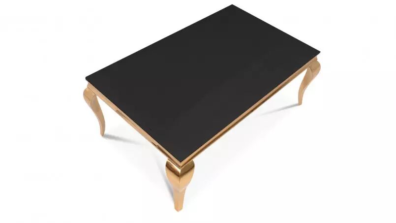 meubles moss Table basse baroque plateau verre rectangulaire - Betty Dorée 120x70
