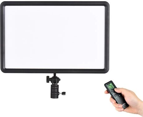 TOMTOP Godox LEDP260C ultra-mince 30W Dimmable LED Video Light Panel lampe 3200K-5600K bicolore Température w / Poignée de commande à distance sans fil pour Canon Nikon Sony DSLR Appareil Photo Numérique Studio Photography