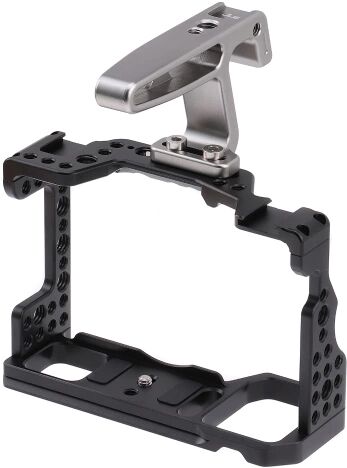 TOMTOP Remplacement de la cage vidéo en alliage d'aluminium de la cage de caméra pour caméra sans miroir Sony A7M3 A7R3 A9 avec support de griffe froide trous de vis de 1/4 pouces et 3/8 pouces